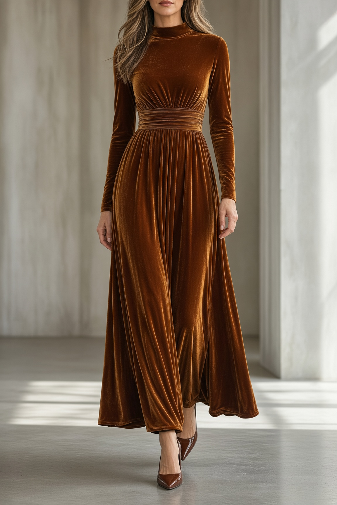 Ludovica | Abito Maxi in Velluto