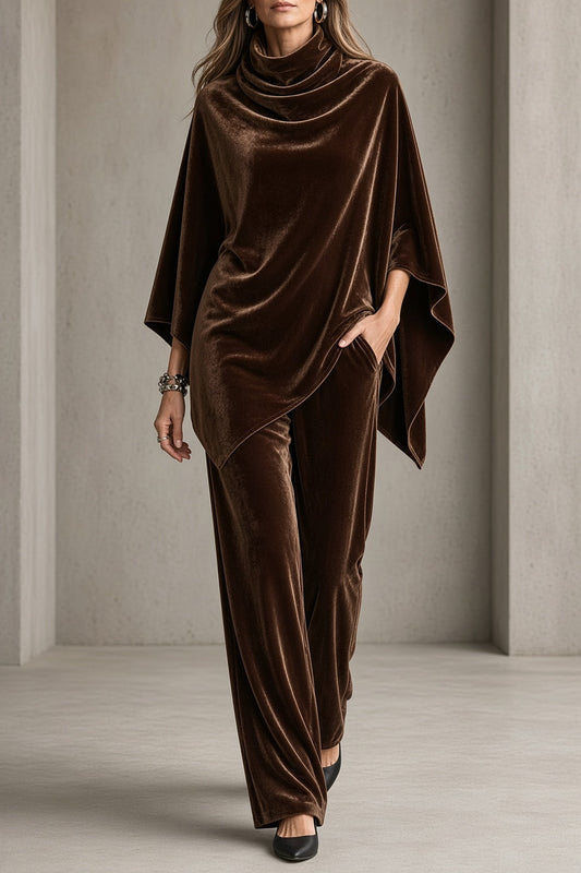 Lavinia | Completo in Velluto con Poncho