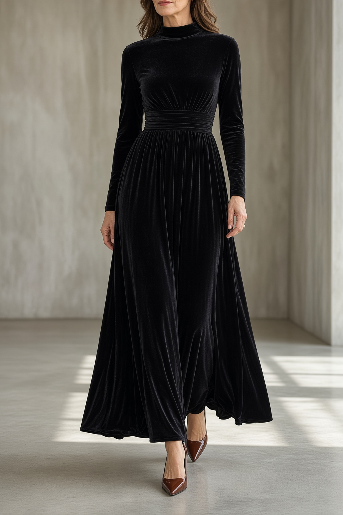 Ludovica | Abito Maxi in Velluto