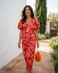 Carla™ | Abito midi floreale con maniche a sbuffo