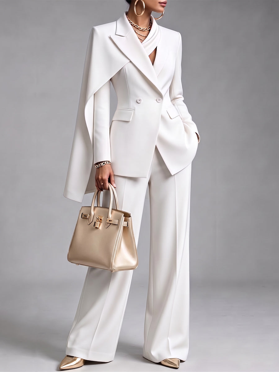 Nicol | Completo Blazer con Mantella Asimmetrica e Pantaloni