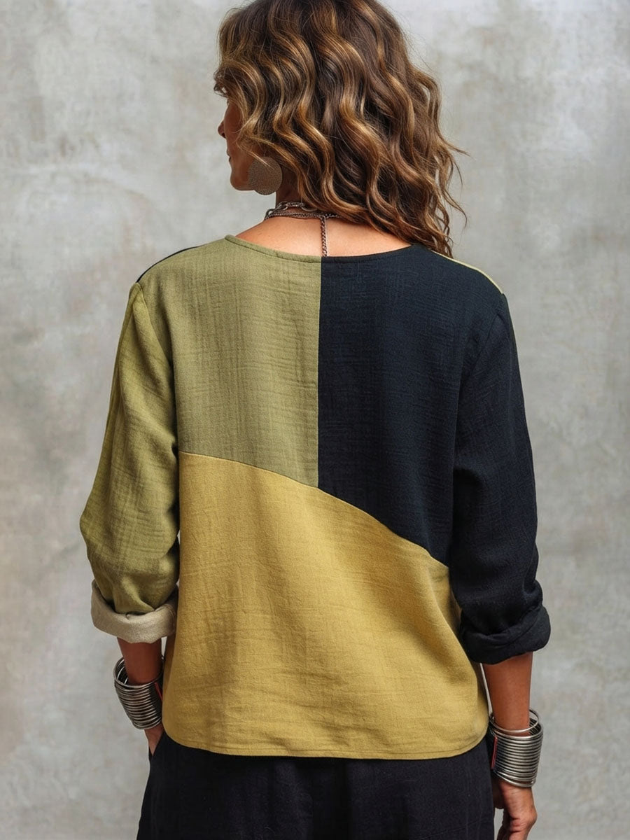 Top Colorblock Asimmetrico Elegante
