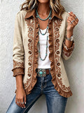Donatella | Giacca Boho con Volant, Paisley Panna e Marrone