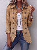Cecilia | Giacca Boho con Volant, Fantasia Western Kaki