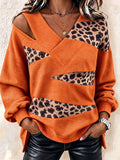 Felpa Chic con Cutout a Leopardo