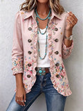 Beatrice | Giacca Boho con Volant, Fantasia Floreale Rosa