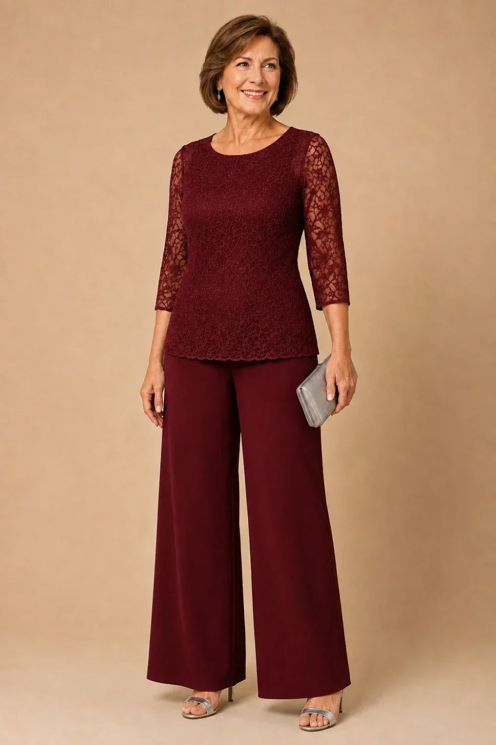Perlarosa | Completo in Pizzo con Perline