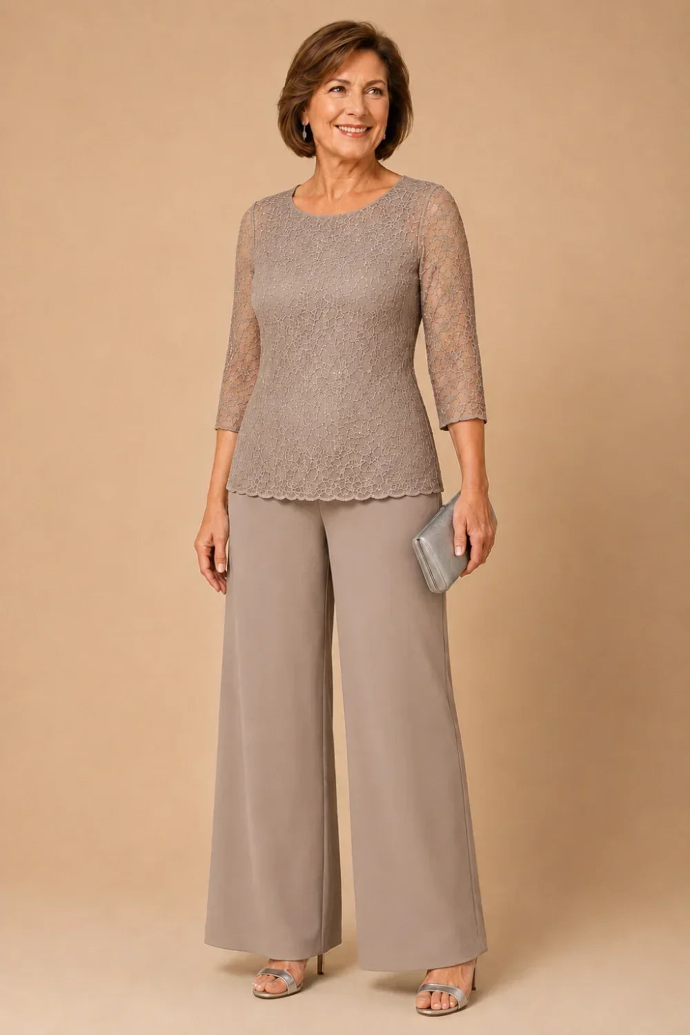 Perlarosa | Completo in Pizzo con Perline