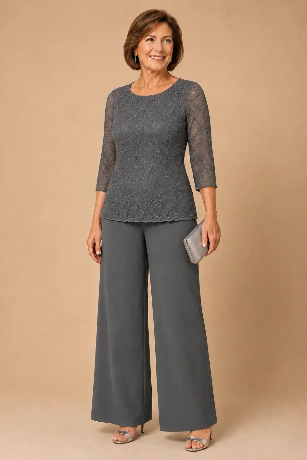 Perlarosa | Completo in Pizzo con Perline