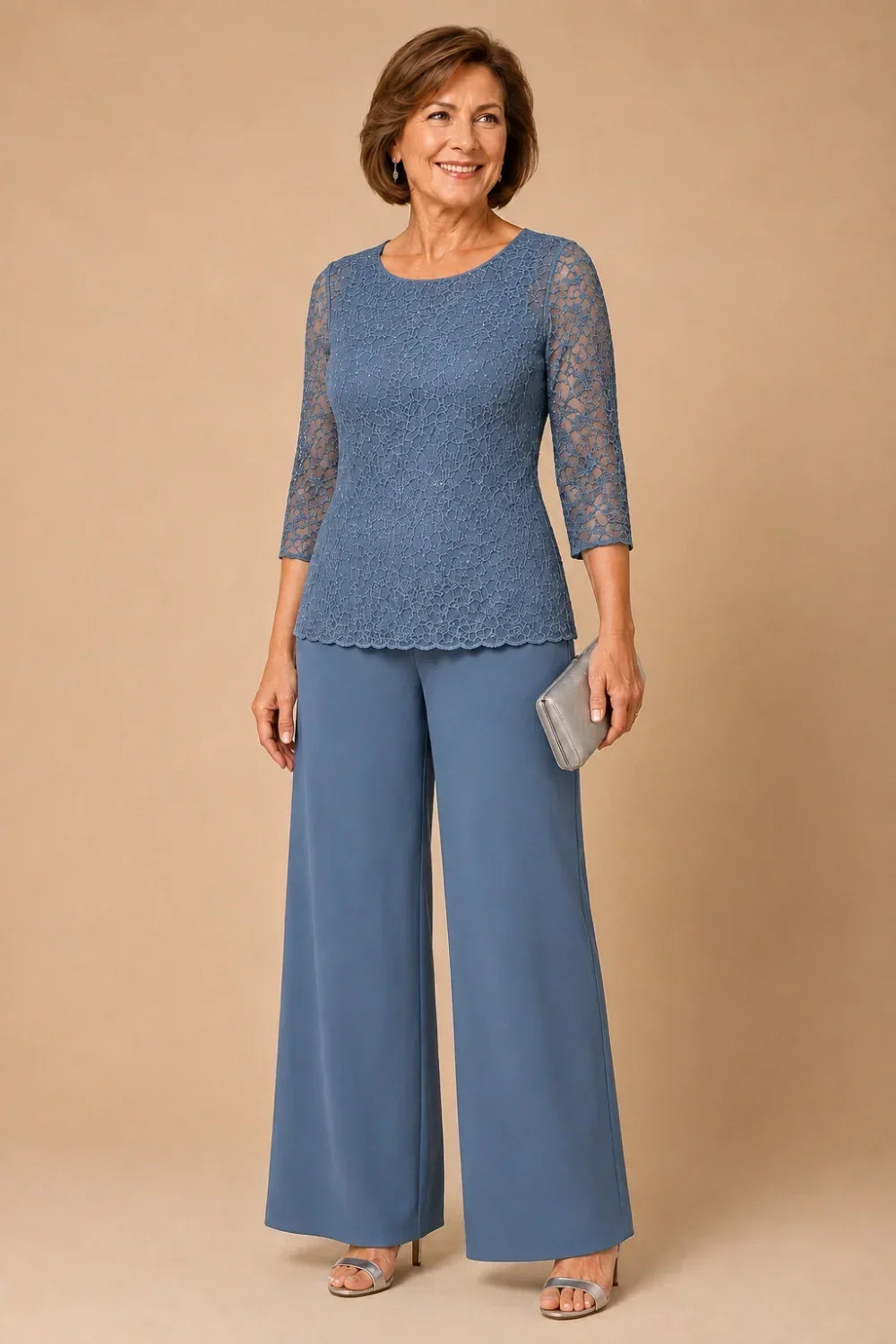Perlarosa | Completo in Pizzo con Perline