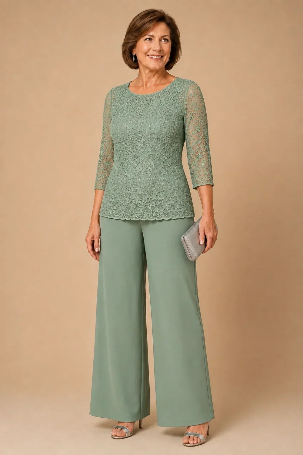 Perlarosa | Completo in Pizzo con Perline