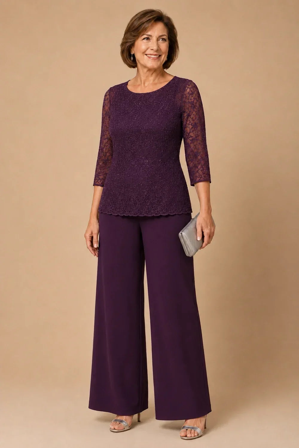 Perlarosa | Completo in Pizzo con Perline