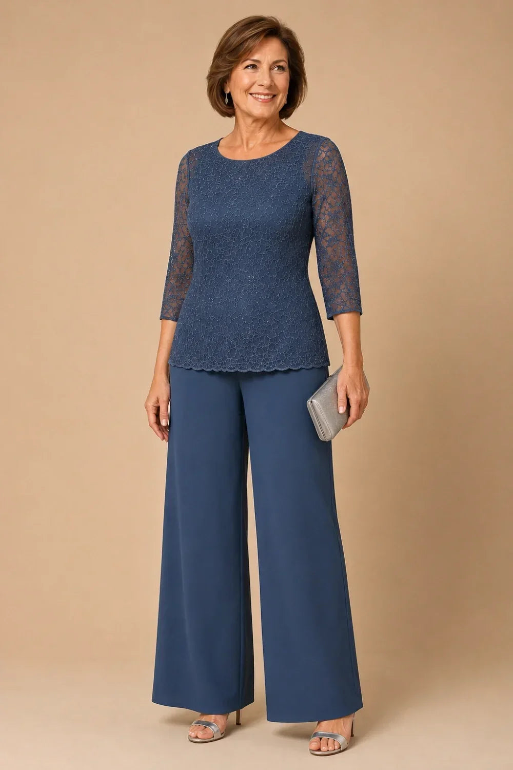 Perlarosa | Completo in Pizzo con Perline