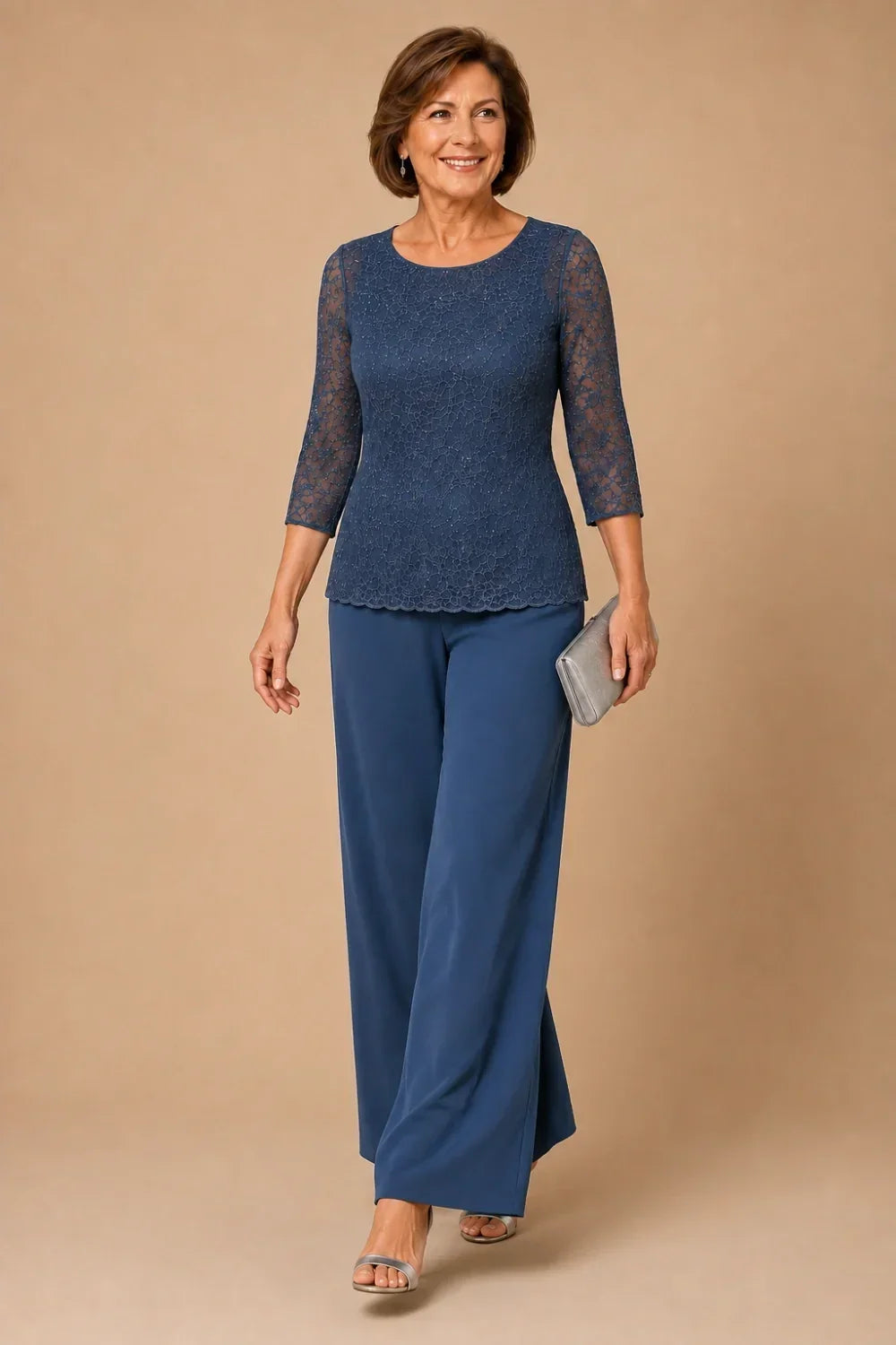 Perlarosa | Completo in Pizzo con Perline
