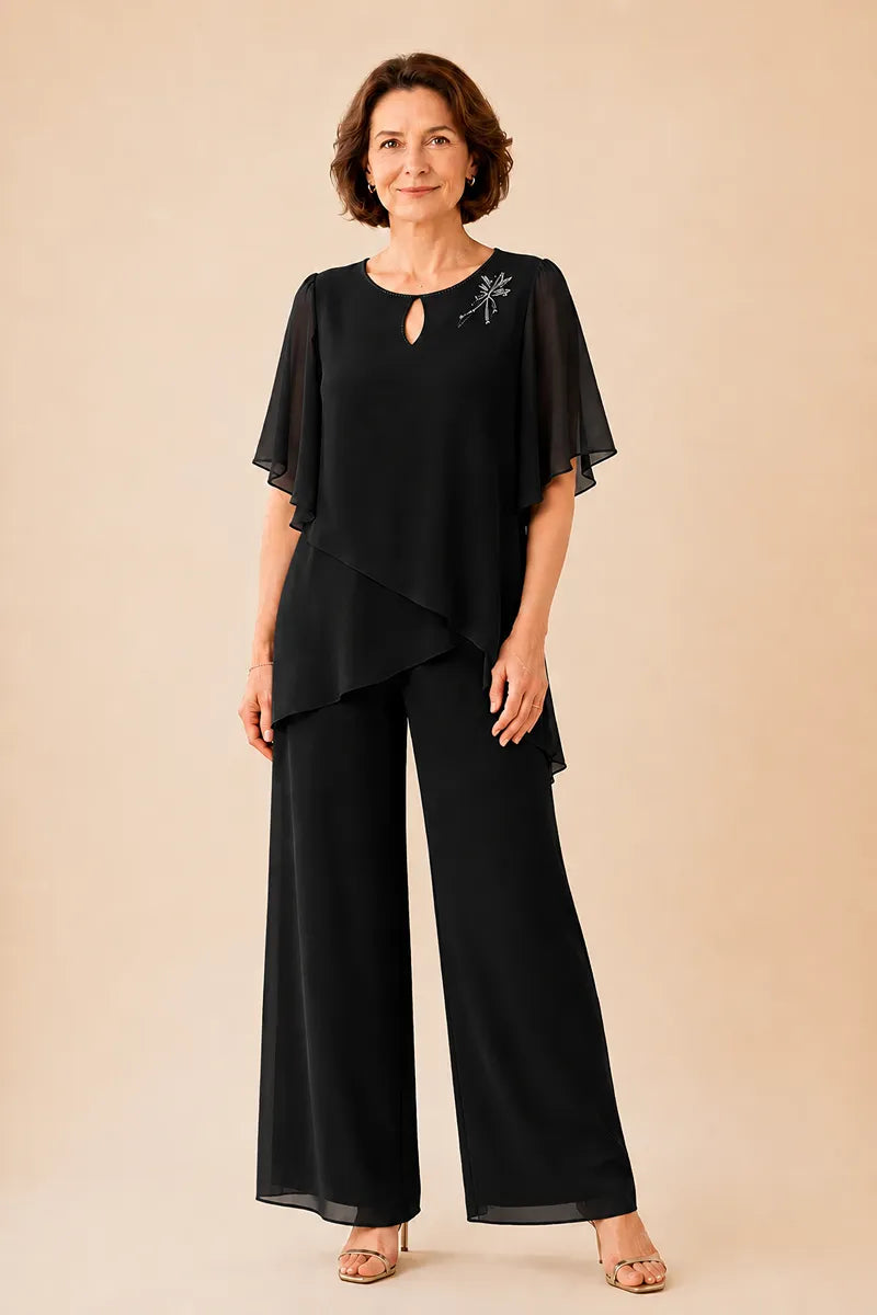 Aloretta | Completo Scollo a Chiave con Chiffon