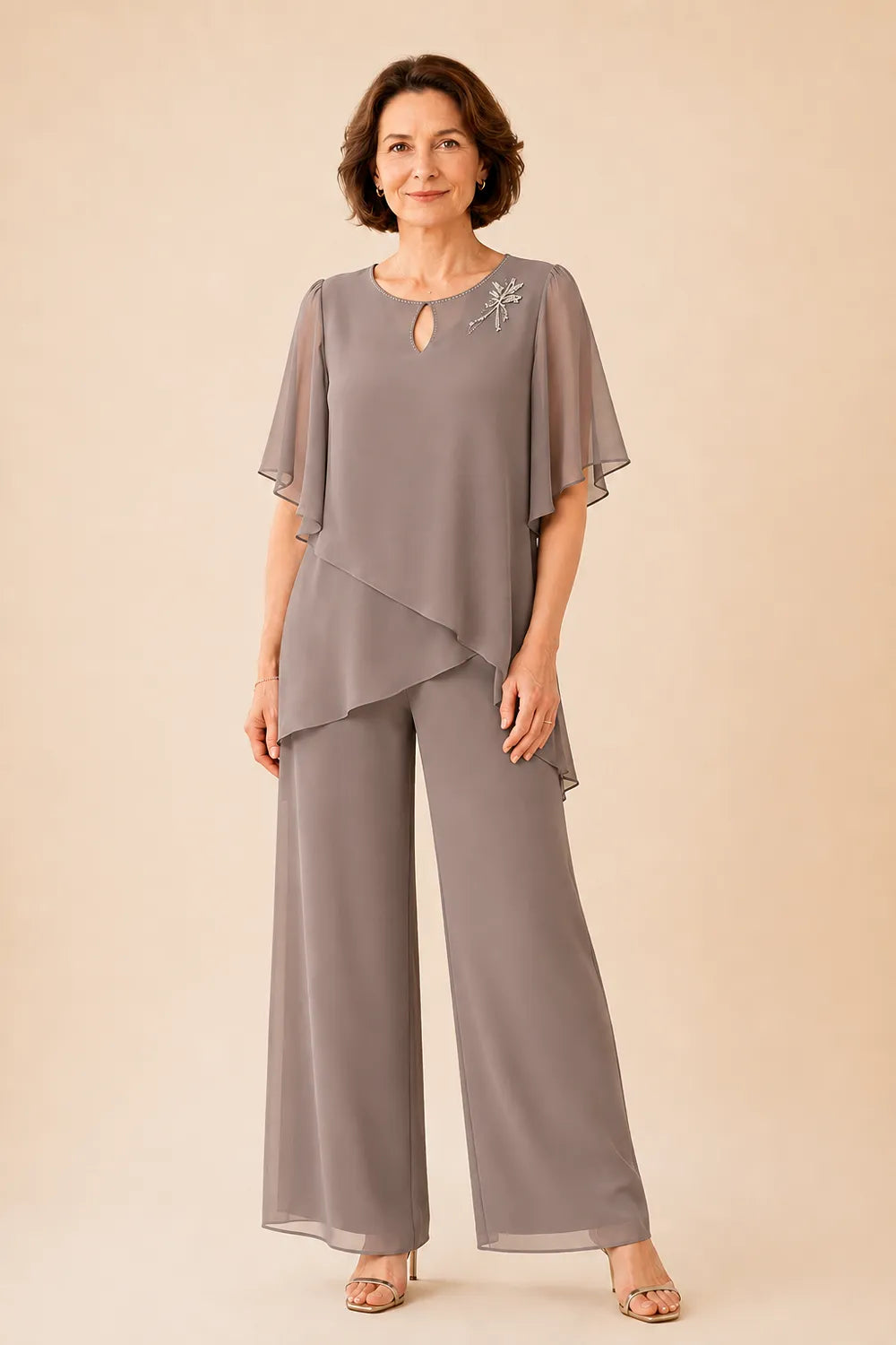 Aloretta | Completo Scollo a Chiave con Chiffon