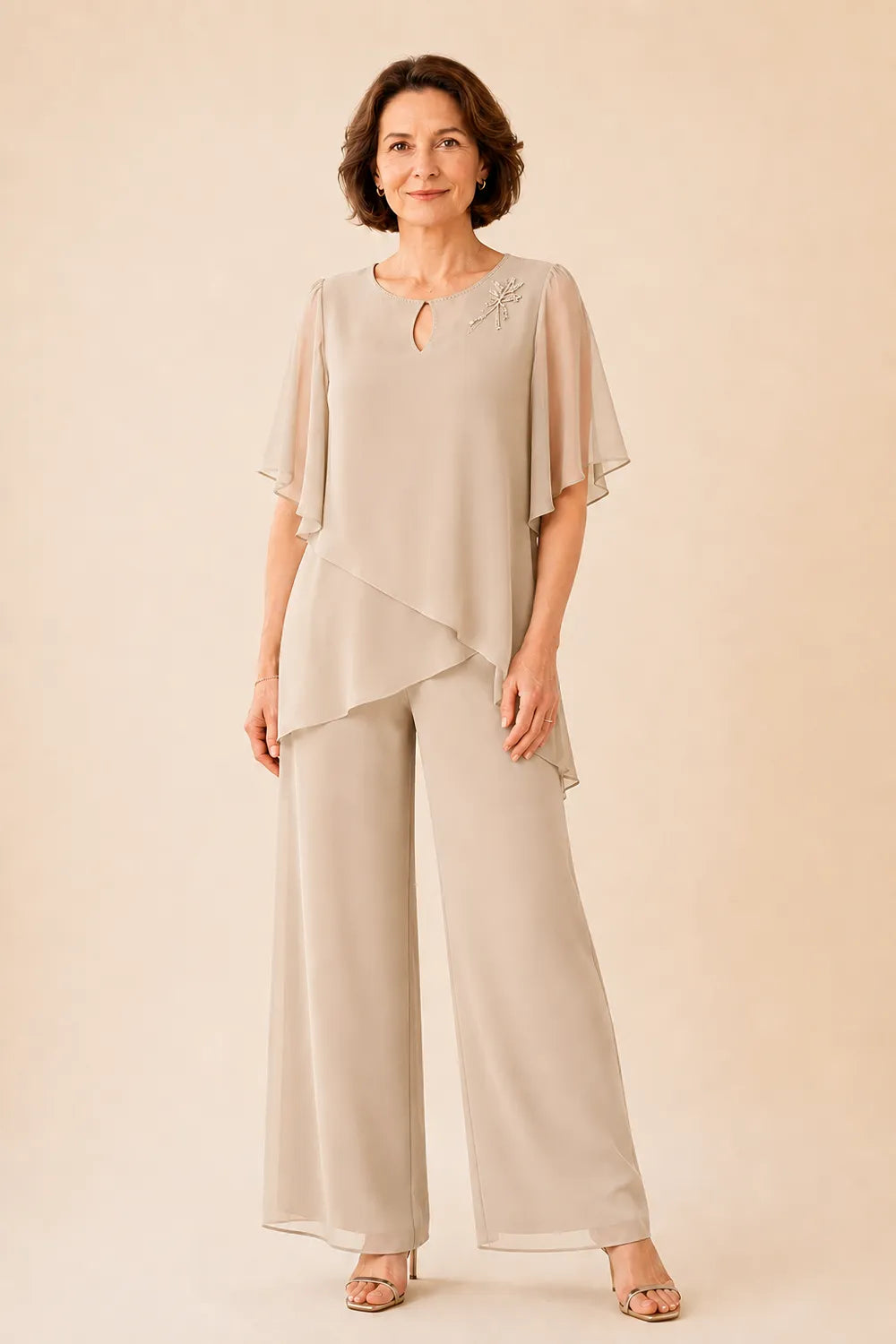 Aloretta | Completo Scollo a Chiave con Chiffon