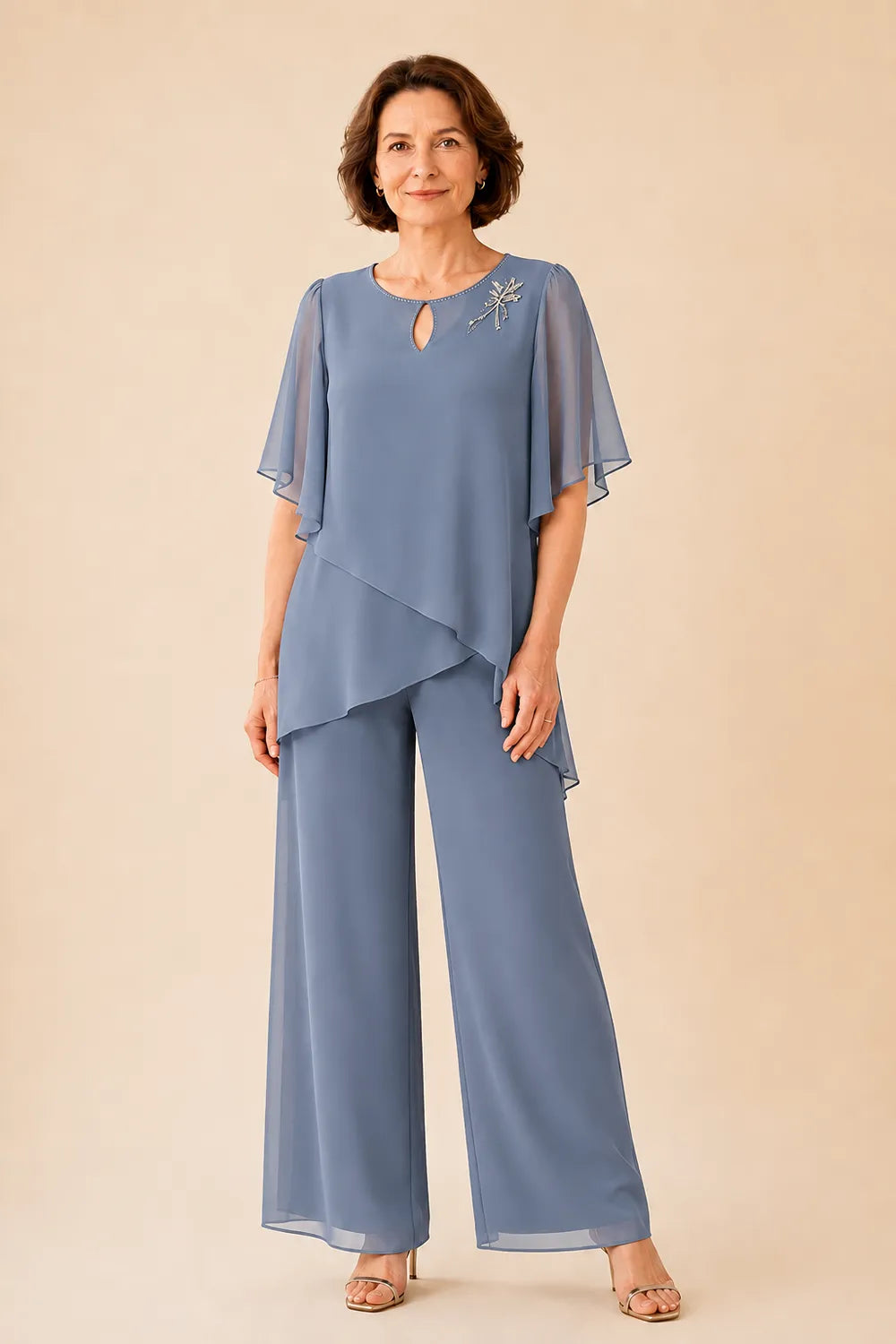 Aloretta | Completo Scollo a Chiave con Chiffon