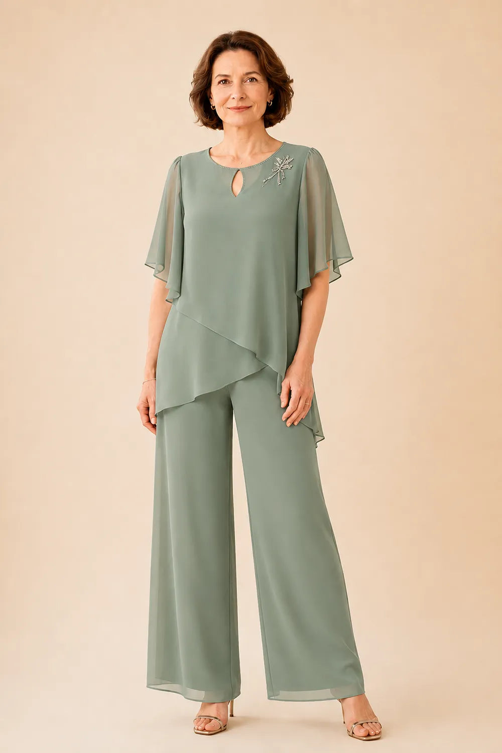 Aloretta | Completo Scollo a Chiave con Chiffon