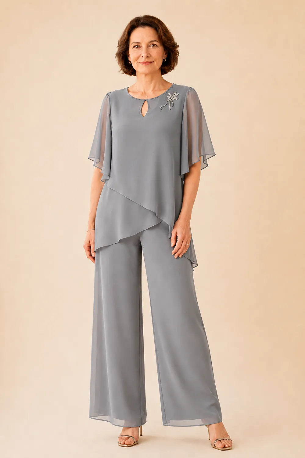 Aloretta | Completo Scollo a Chiave con Chiffon