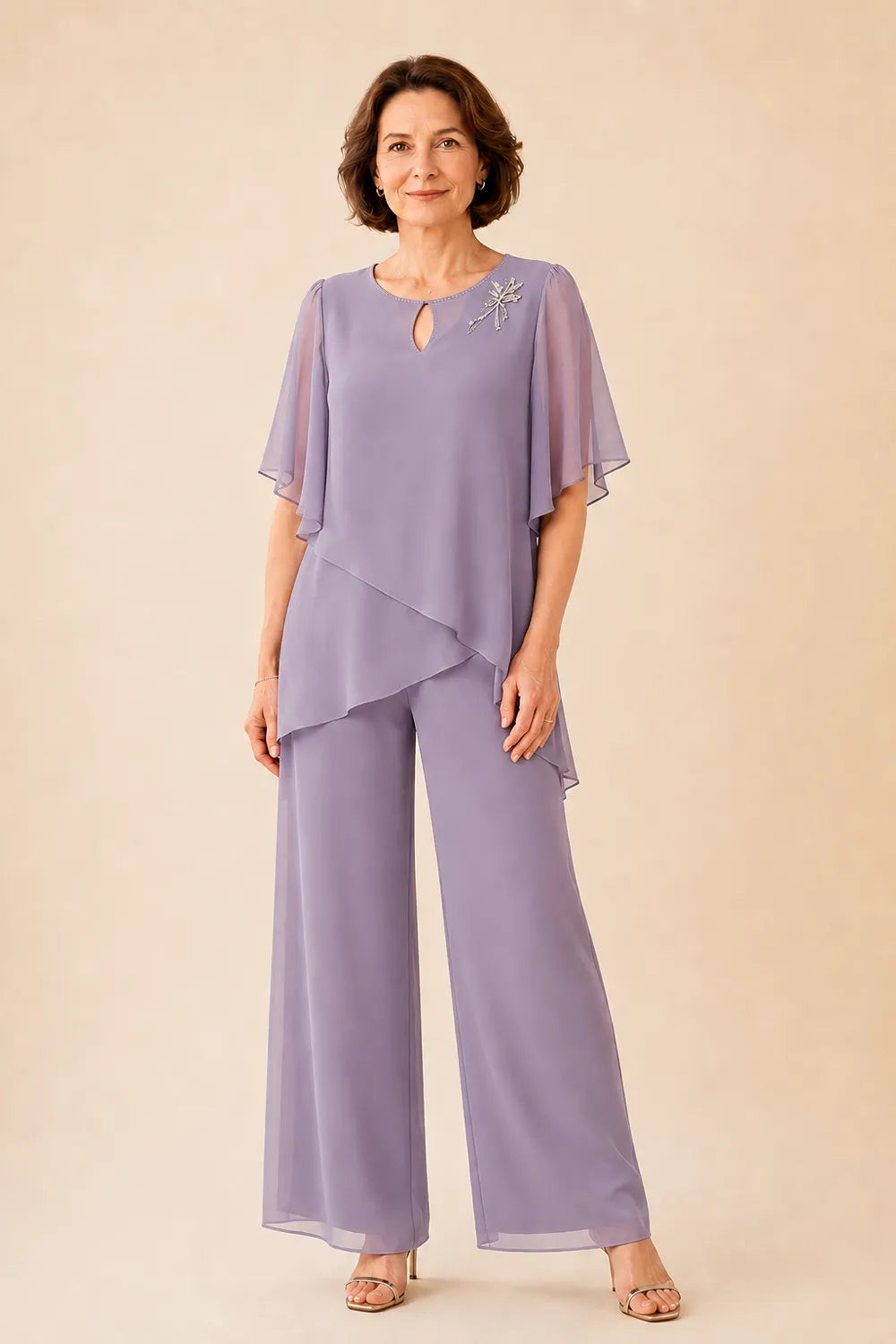 Aloretta | Completo Scollo a Chiave con Chiffon