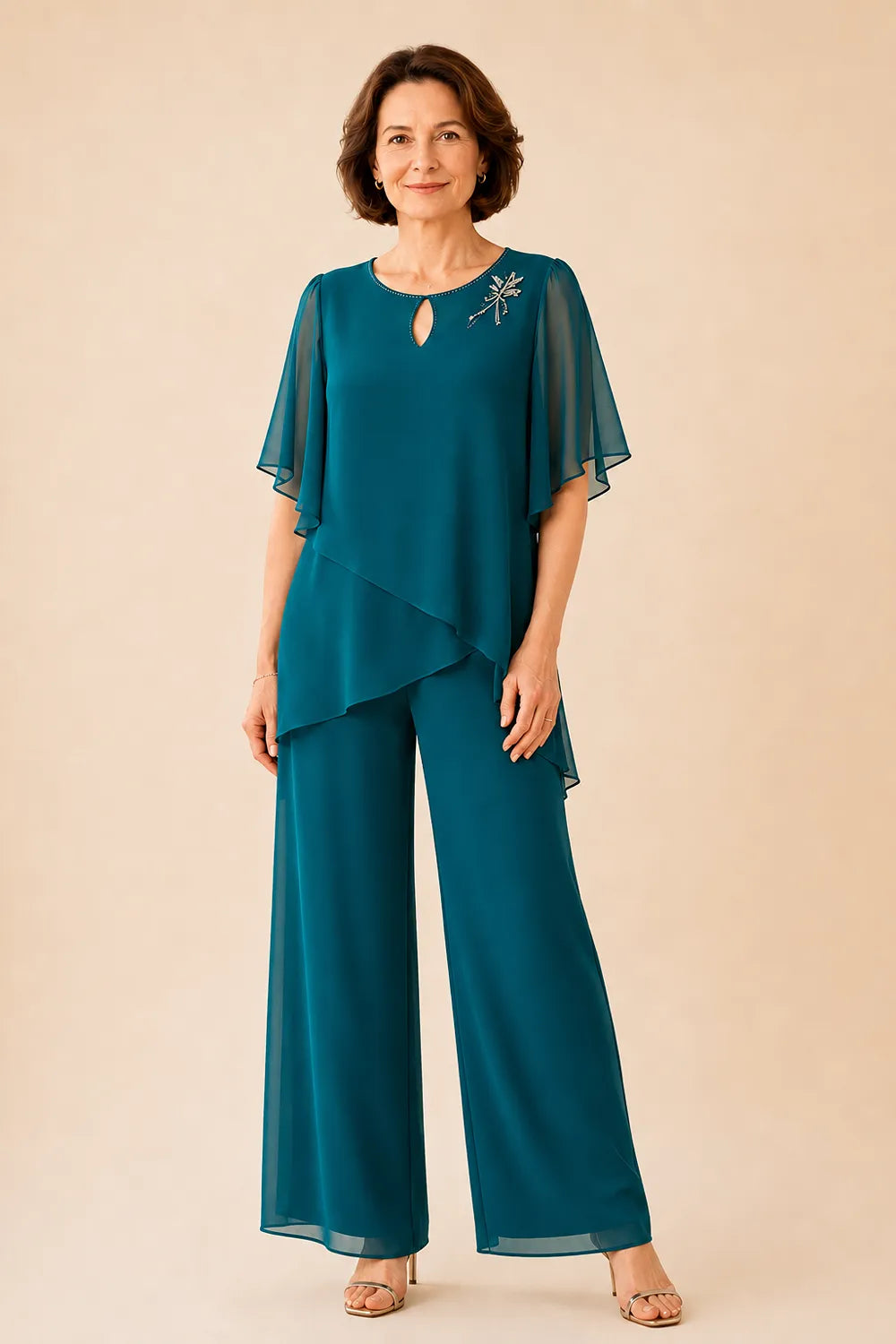 Aloretta | Completo Scollo a Chiave con Chiffon