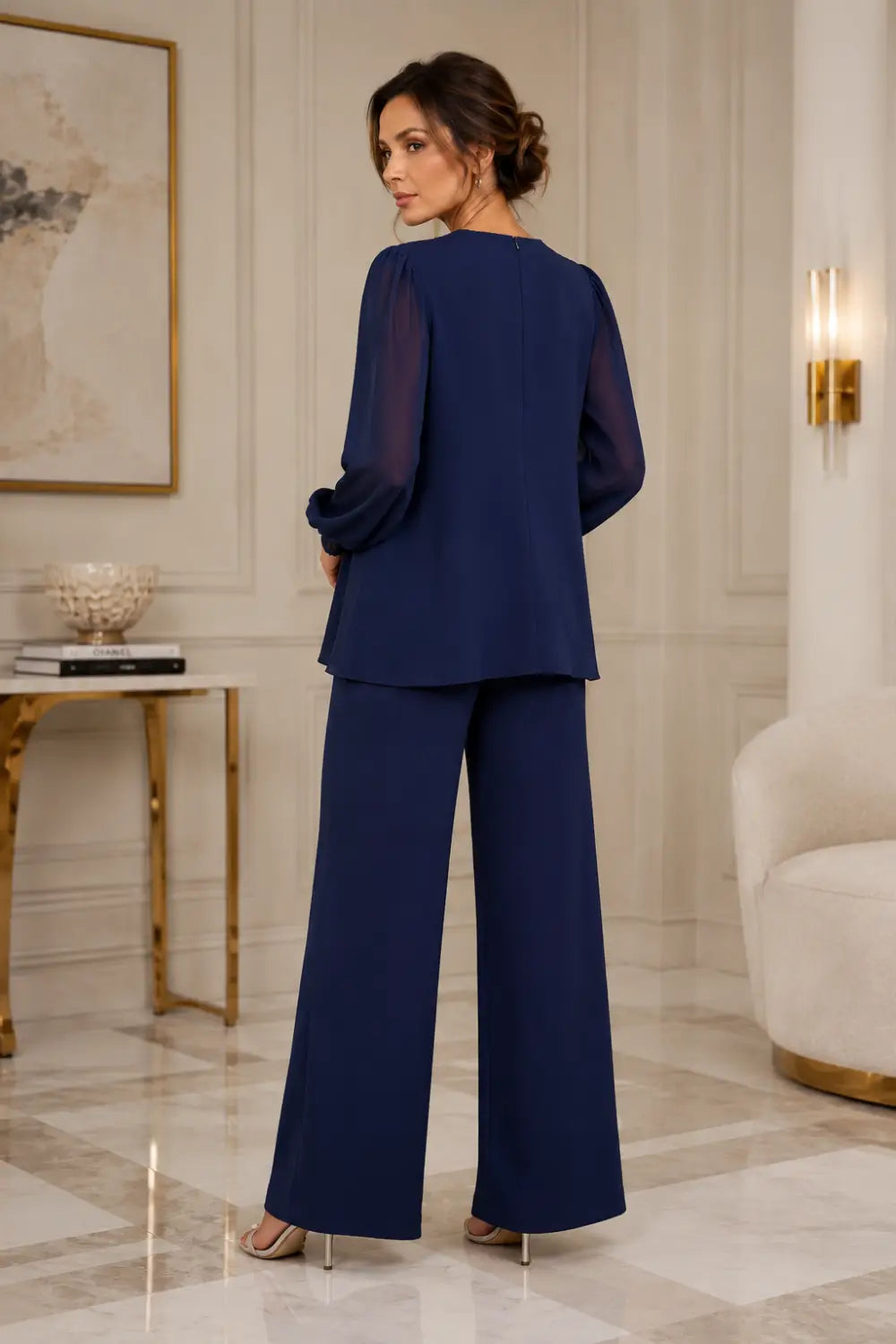 Violantina | Completo Scollo a V con Chiffon a Strati