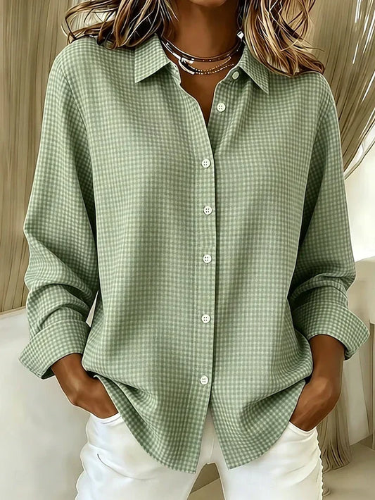 Hillrose™ | Blusa Button-Front in Gingham Relaxata