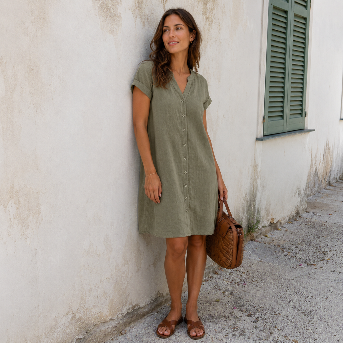 Tess™ | Abito camicia in lino elegante e comodo