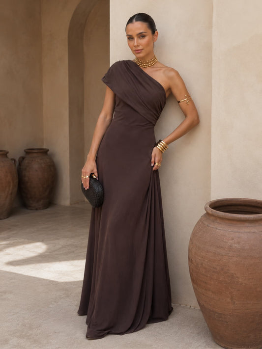 Adriana™ | Vestito marrone stile Toledo