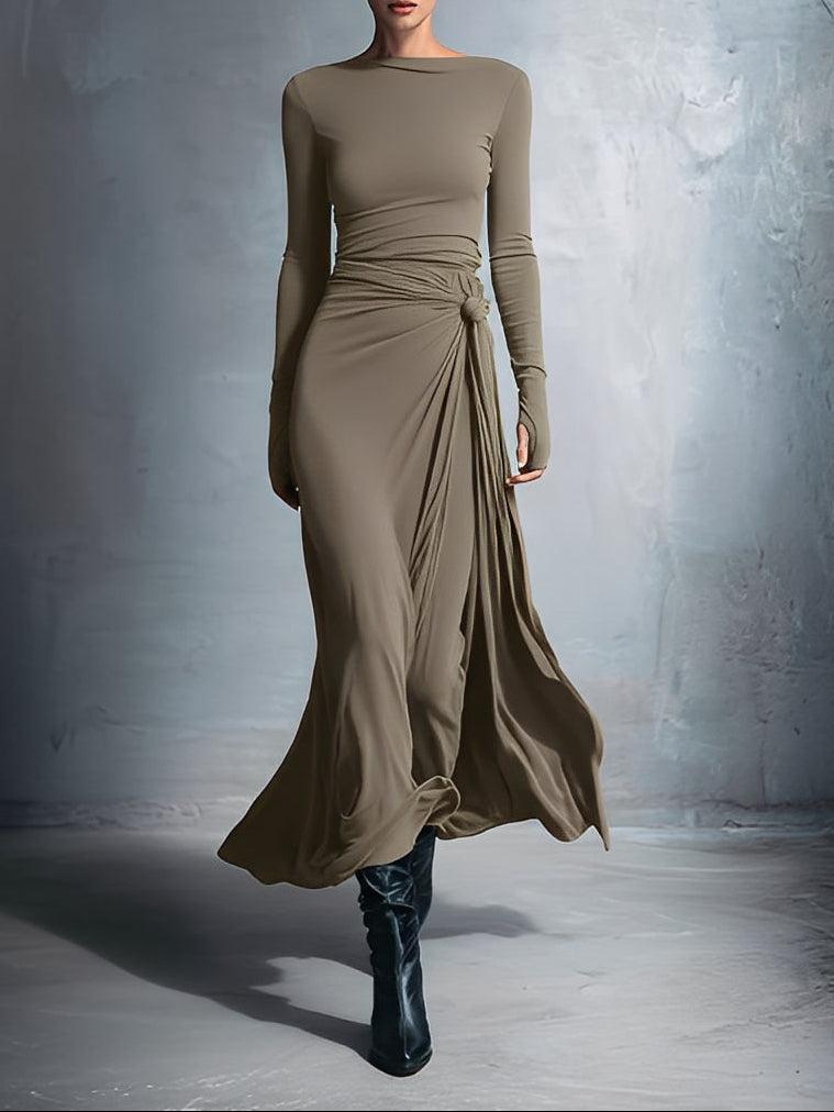 Naomie | Abito Maxi con Nodo Laterale