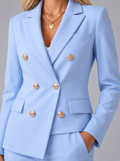 Verdiana | Tailleur Doppiopetto con Revers a Lancia e Pantaloni alla Caviglia