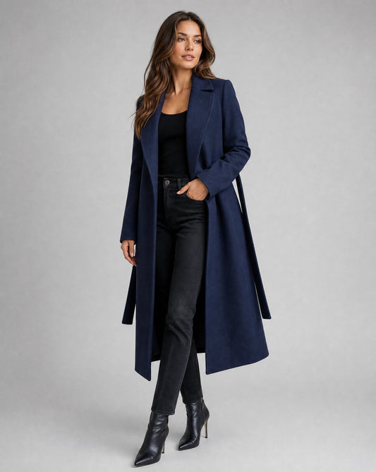 Josie | Cappotto lungo con cintura e revers