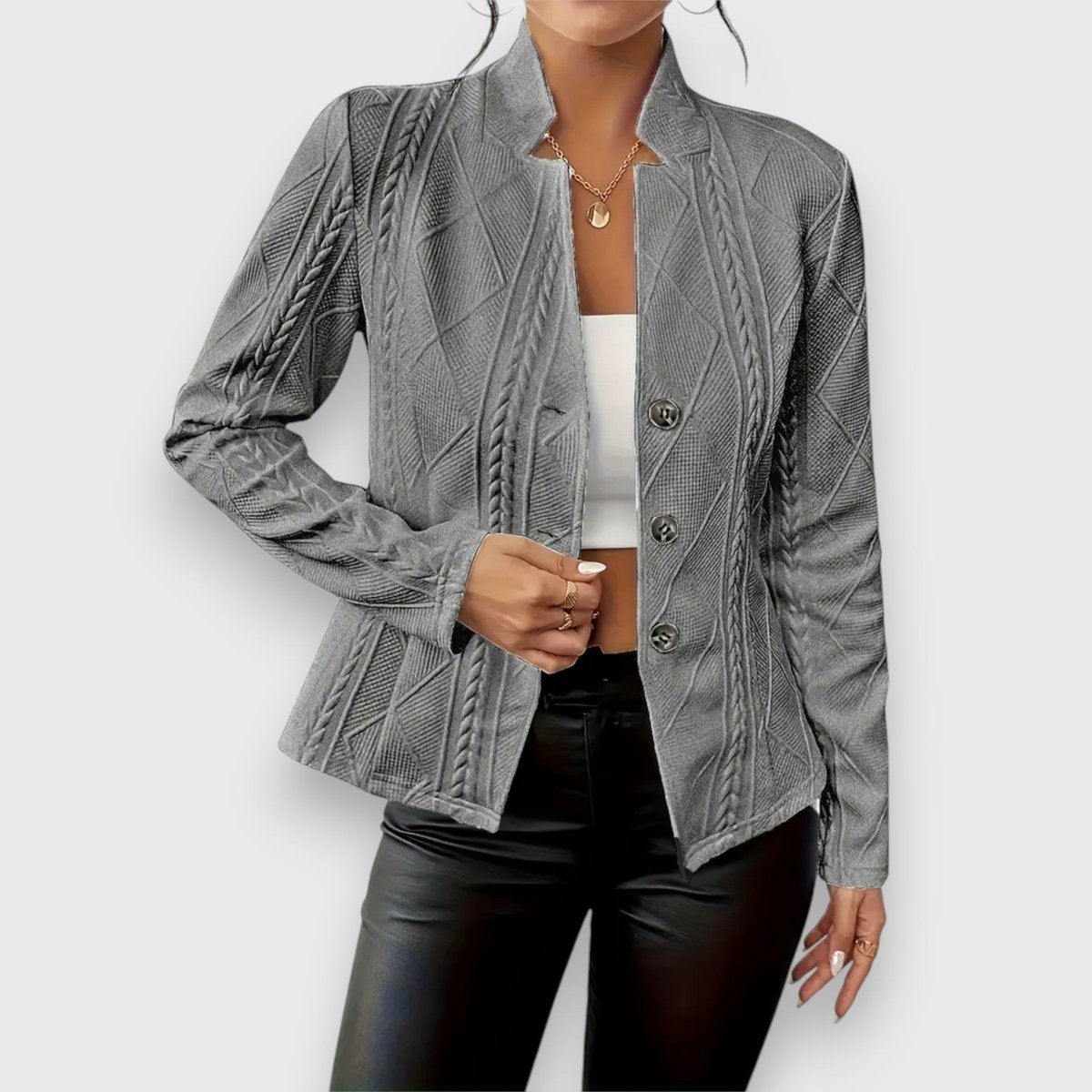 Loretta | Cardigan con Bottoni Testurizzati