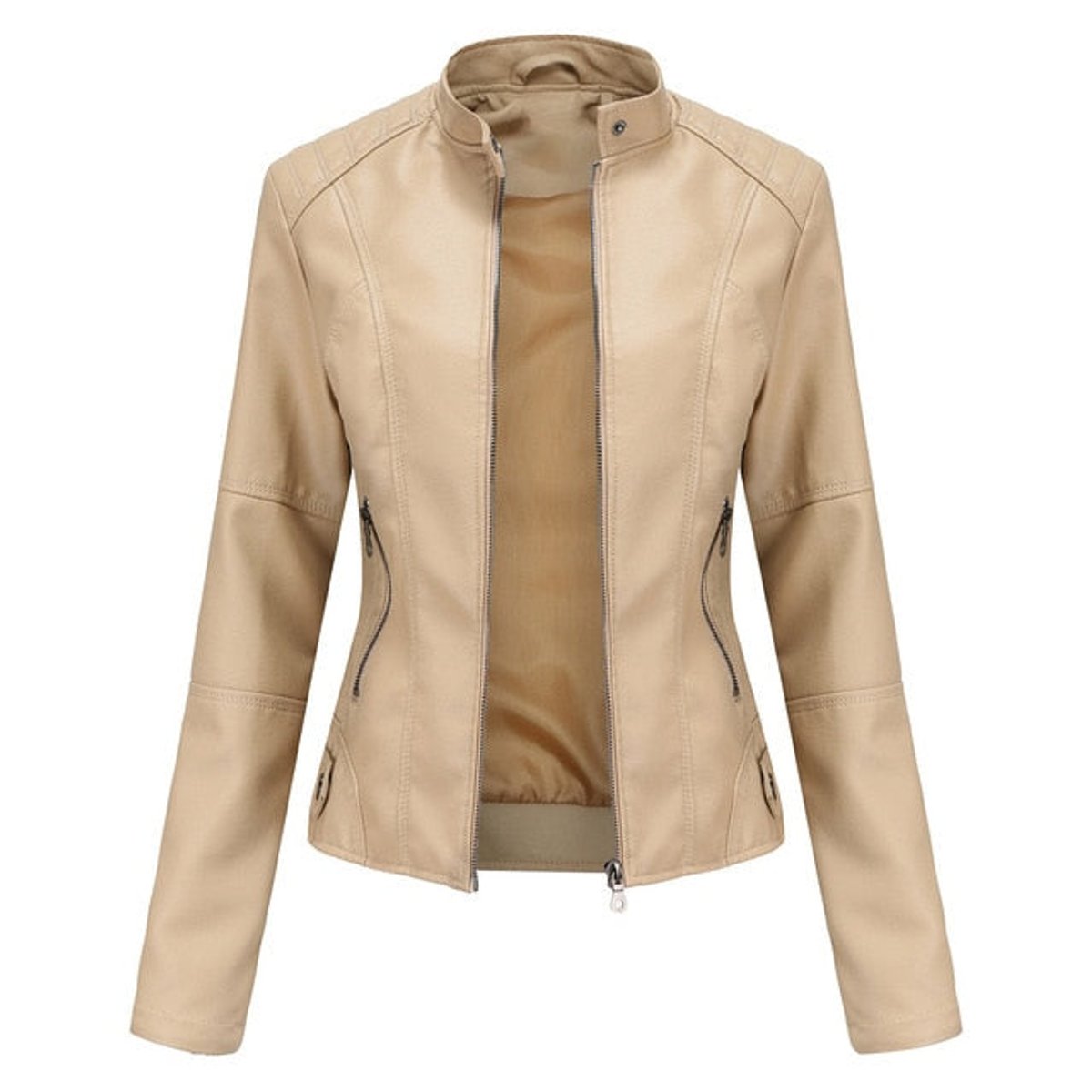 Helen | Giacca Moto con Collo Alto Elegante