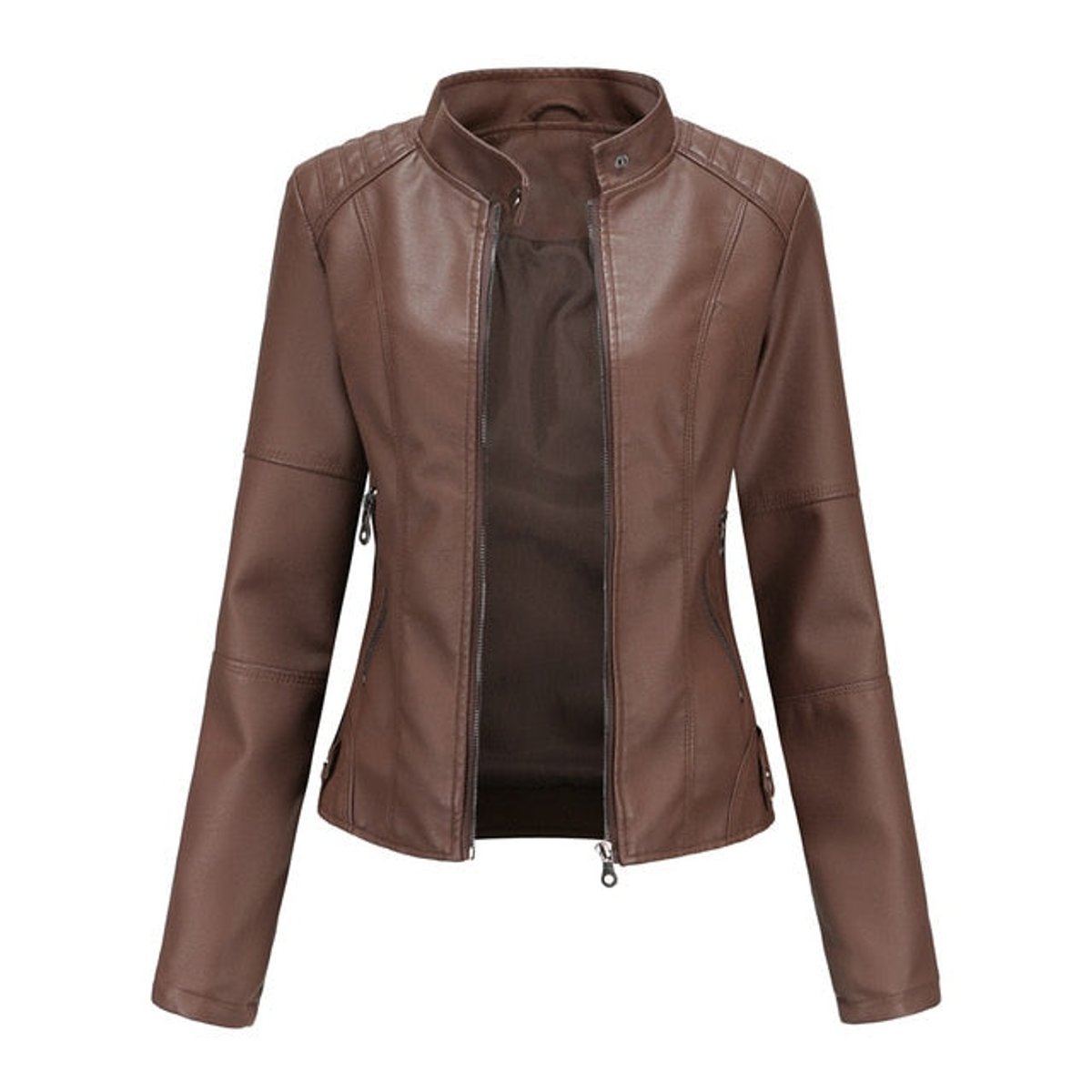 Helen | Giacca Moto con Collo Alto Elegante